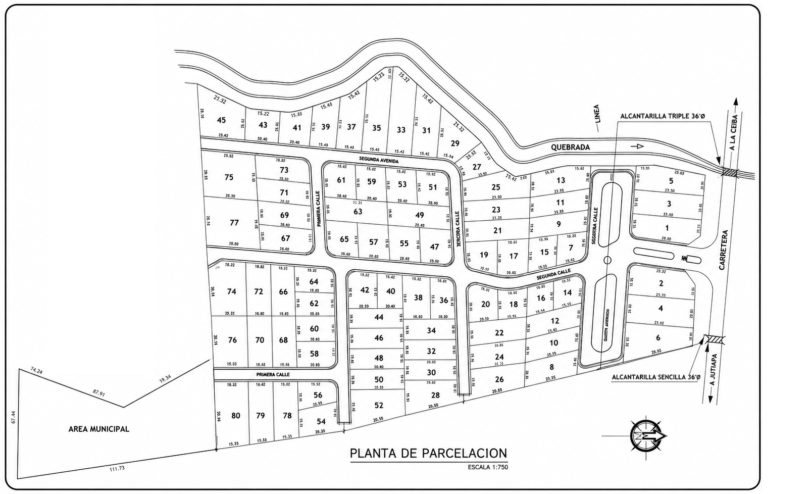 Plano de parcelación — Villas Granadita